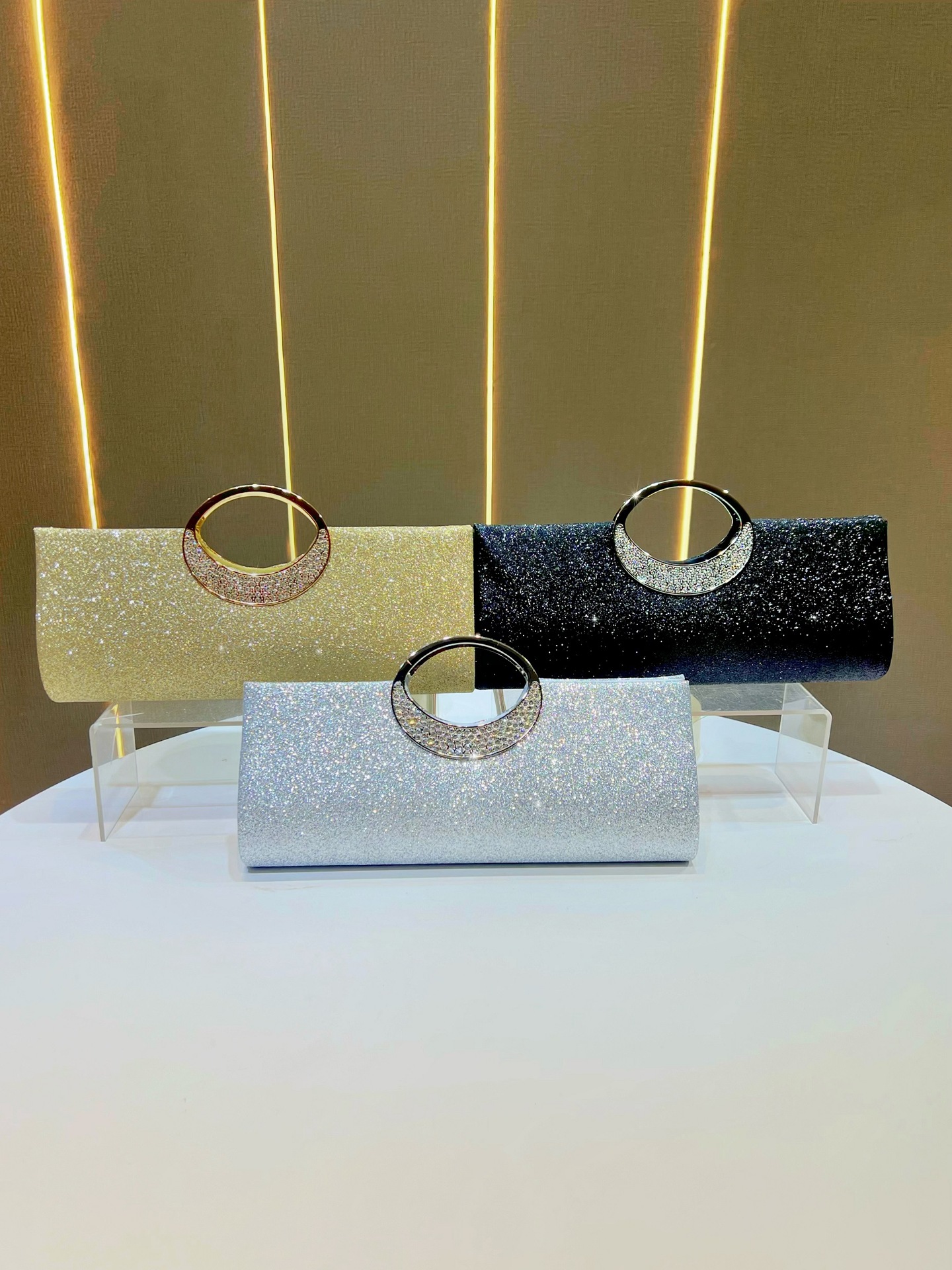 Luxury Rhinestone Evening Handbag For Women 2026 New,Sparkly Sequin Clutch Purse With Chain Shoulder Strap,Elegant Party Wedding Tote Bag,Glamorous Crossbody Shoulder Bag For Banquet Daily Use