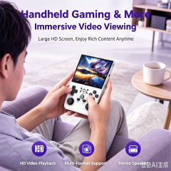 R36MAX Dual System Android Handheld Game Console,HD IPS Screen Retro Video Game Player with WiFi YouTube Support,20000+ Classic Games Pre-Installed,Dual Joystick Portable Gaming Device for Kids Adults