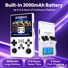 R36MAX Dual System Android Handheld Game Console,HD IPS Screen Retro Video Game Player with WiFi YouTube Support,20000+ Classic Games Pre-Installed,Dual Joystick Portable Gaming Device for Kids Adults