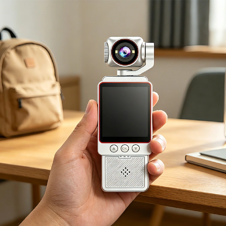 Action Camera 4K HD Pocket Camcorder Ultra Light,270°Rotatable Lens 180° Vertical Anti-Shake,WiFi Transmission APP Control,Portable Body Cam For Outdoor Vlog Cycling Motorcycle Travel Mini Clip Design