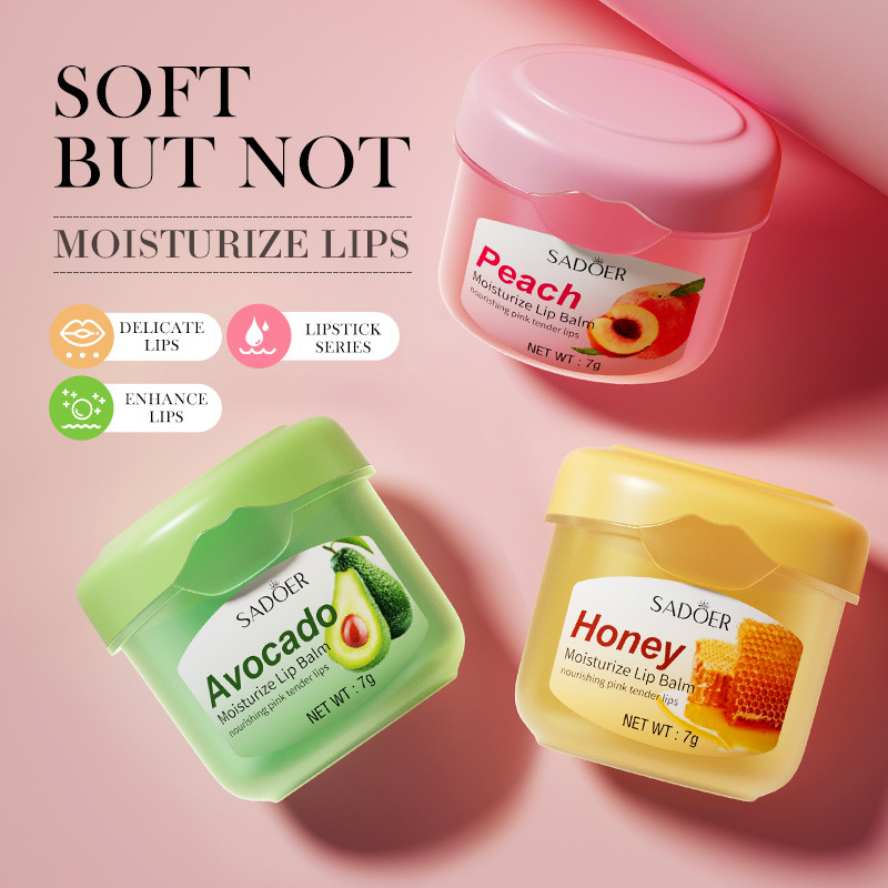 Lip Balm Moisturizing Honey Avocado Peach,Hydrating Repair Dry Chapped Lips,Nourishing Smooth Soften Plump,Long Lasting Waterproof Lip Care Mask For Women Girls,Soft Non-Greasy, Lightweight,All Skin