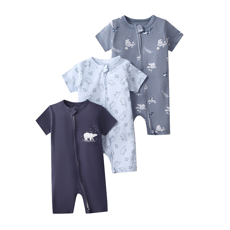 3pcs/lots Short Sleeve Baby Romper Bodysuits Newborn Cotton Romper Clothes Sets Baby Girl Boy Clothes Cartoon Ropa Jumpsuits Baby Clothes 6M-24M