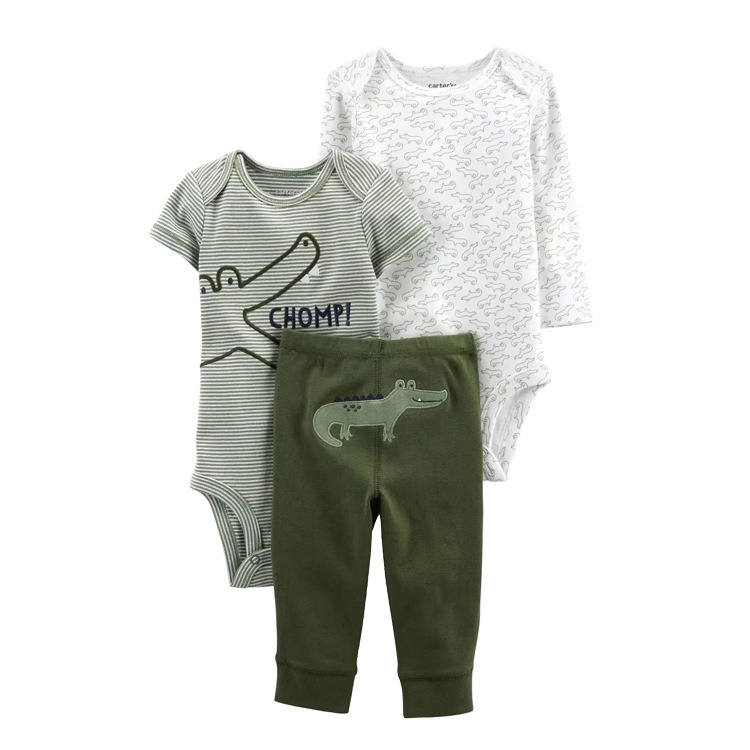 3pcs/lots Long Sleeve/Short Sleeve Baby Romper Bodysuits Newborn Cotton Romper Clothes Sets Unisex Baby Girl Clothes Cartoon Print Ropa Jumpsuits Clothes 6M-24M