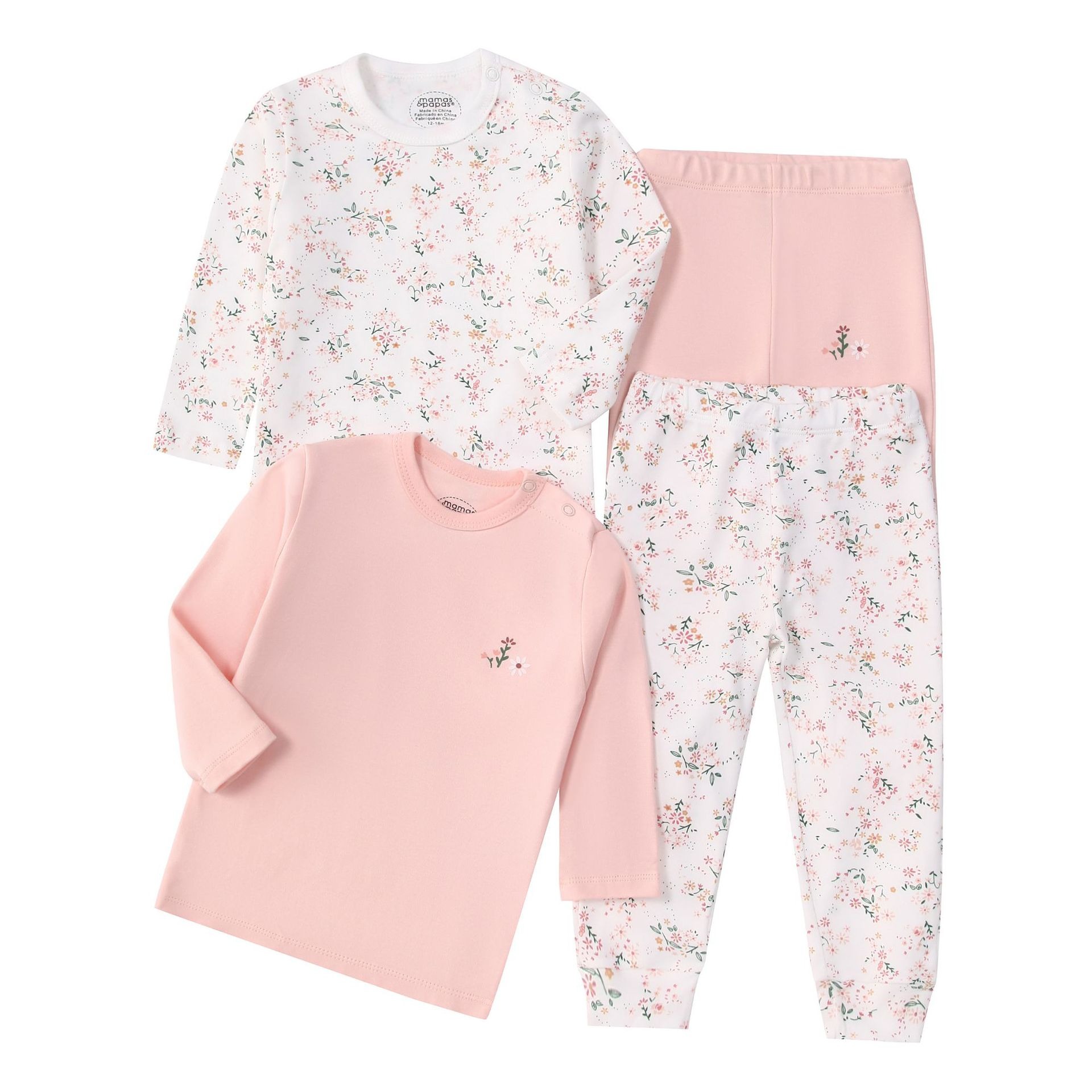 4pcs/lots Long Sleeve Baby Bodysuits Toddler Long-sleeve Tops, T-shirts, Long Pants, Cotton Romper Clothes Sets Unisex Baby Girl Boys Clothes Long Sleeve Cartoon Print Ropa Clothes 12-60M