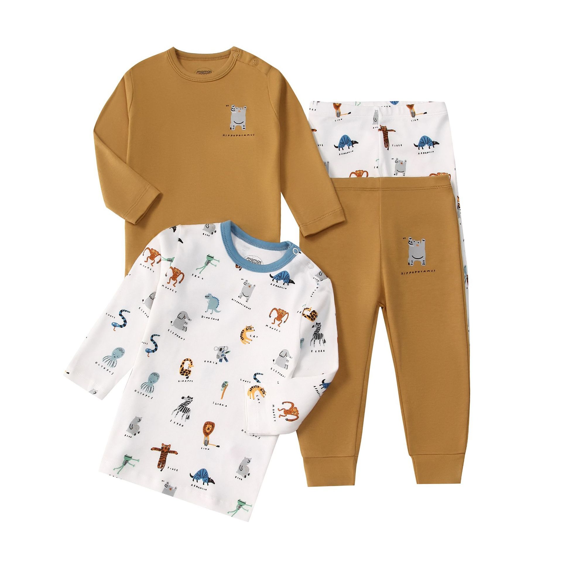 4pcs/lots Long Sleeve Baby Bodysuits Toddler Long-sleeve Tops, T-shirts, Long Pants, Cotton Romper Clothes Sets Unisex Baby Girl Boys Clothes Long Sleeve Cartoon Print Ropa Clothes 12-60M
