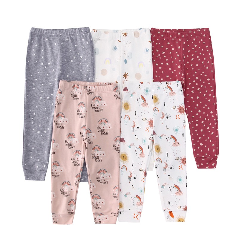5pcs/lots Toddler Long Pants Baby Long Pants Baby Bottoms Clothes For Newborn 9M-60M Toddler Pants Cotton Printed Long Pants for Baby