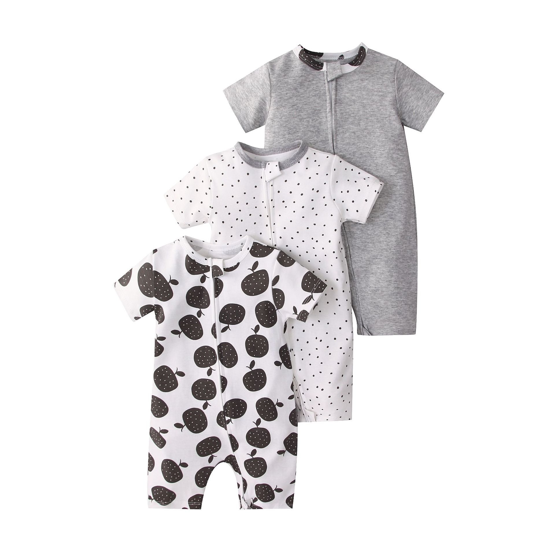 3pcs/lots Short Sleeve Baby Romper Bodysuits Newborn Cotton Romper Clothes Sets Baby Girl Boy Clothes Cartoon Ropa Jumpsuits Baby Clothes 6M-24M