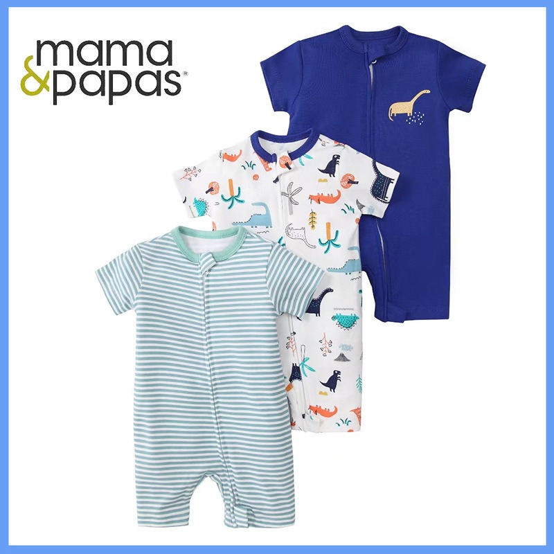 3pcs/lots Short Sleeve Baby Romper Bodysuits Newborn Cotton Romper Clothes Sets Baby Girl Boy Clothes Cartoon Print Ropa Jumpsuits Baby Clothes 6M-24M