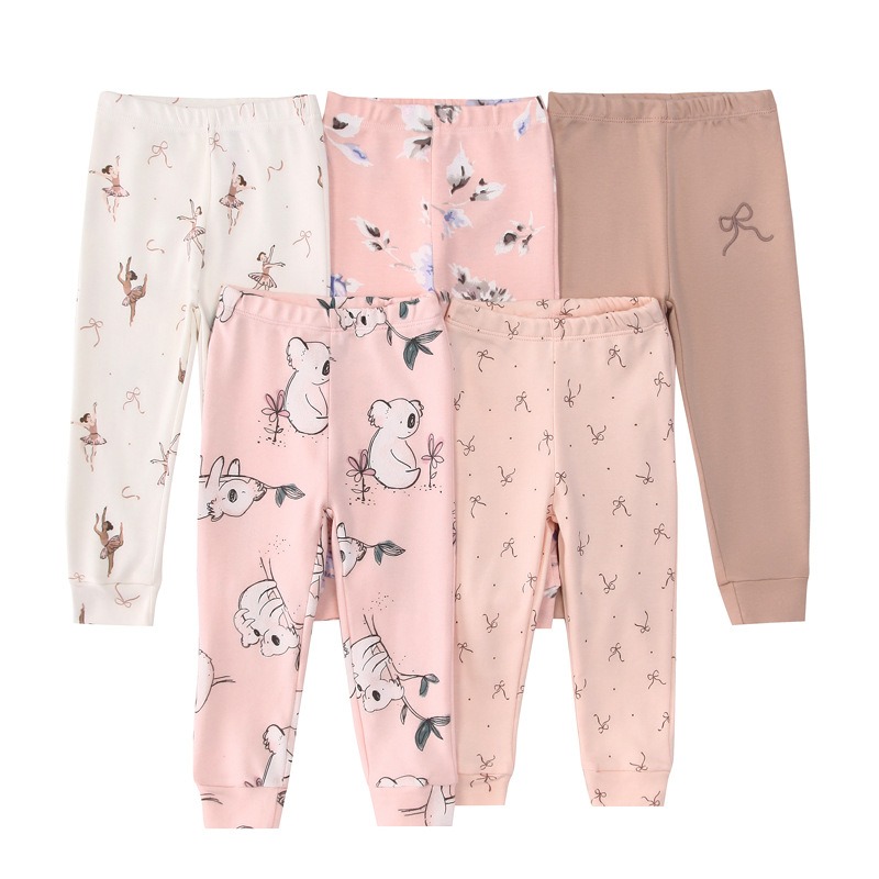 5pcs/lots Toddler Long Pants Baby Long Pants Baby Bottoms Clothes For Newborn 9M-60M Toddler Pants Cotton Printed Long Pants for Baby