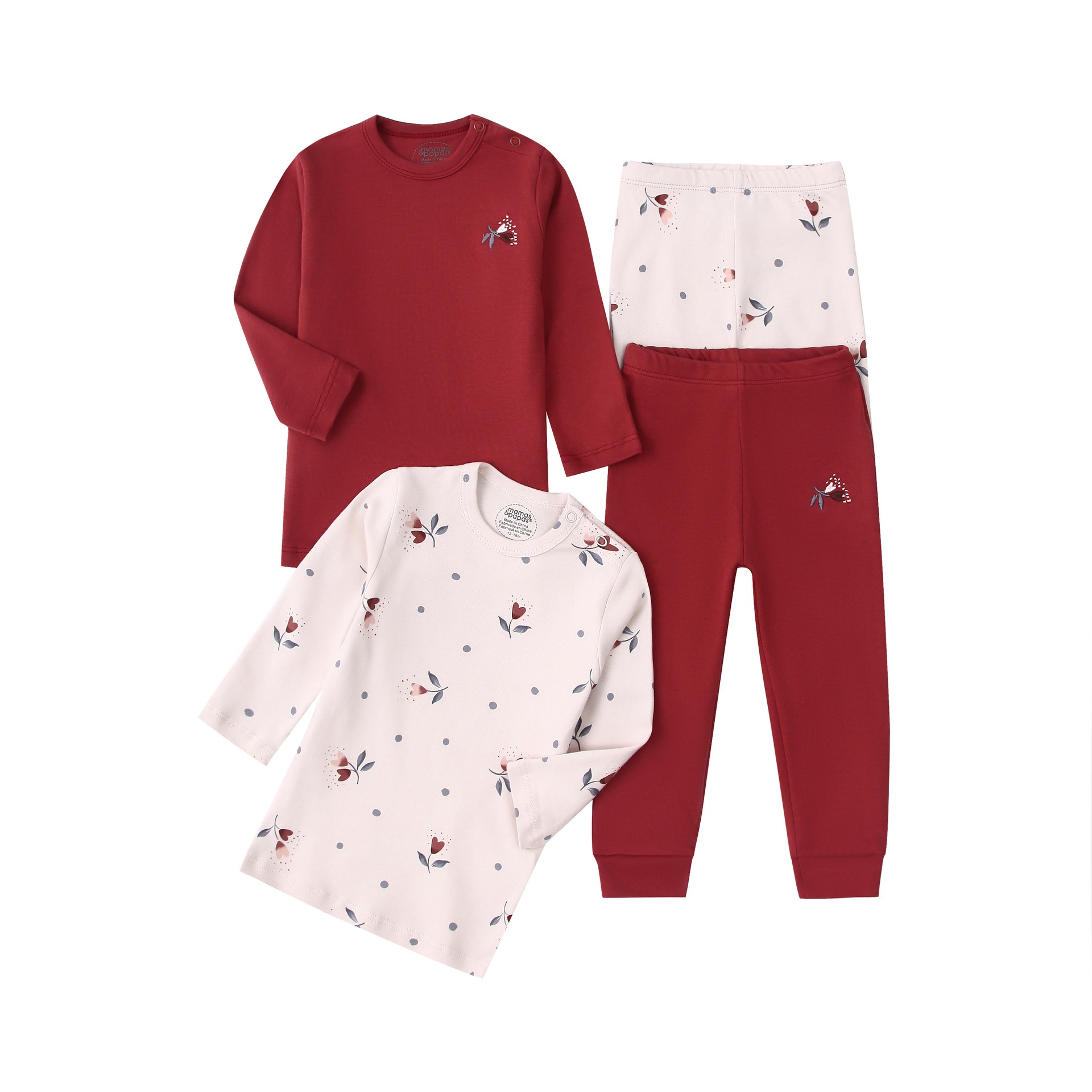4pcs/lots Long Sleeve Baby Bodysuits Toddler Long-sleeve Tops, T-shirts, Long Pants, Cotton Romper Clothes Sets Unisex Baby Girl Boys Clothes Long Sleeve Cartoon Print Ropa Clothes 12-60M