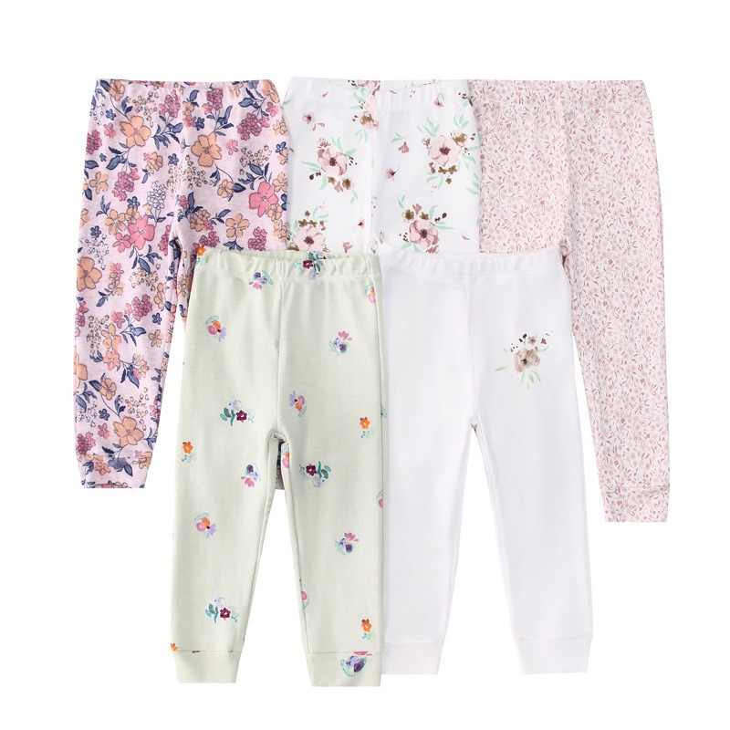 5pcs/lots Toddler Long Pants Baby Long Pants Baby Bottoms Clothes For Newborn 9M-60M Toddler Pants Cotton Printed Long Pants for Baby