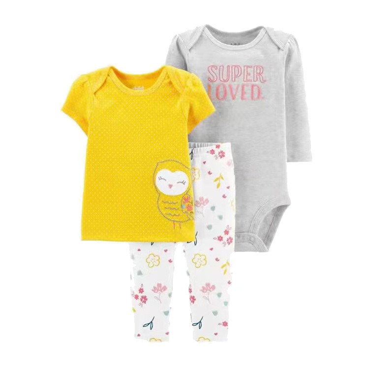 3pcs/lots Long Sleeve/Short Sleeve Baby Romper Bodysuits Newborn Cotton Romper Clothes Sets Unisex Baby Girl Clothes Cartoon Print Ropa Jumpsuits Clothes 6M-24M