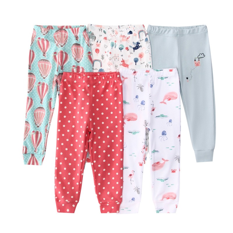 5pcs/lots Toddler Long Pants Baby Long Pants Baby Bottoms Clothes For Newborn 9M-60M Toddler Pants Cotton Printed Long Pants for Baby