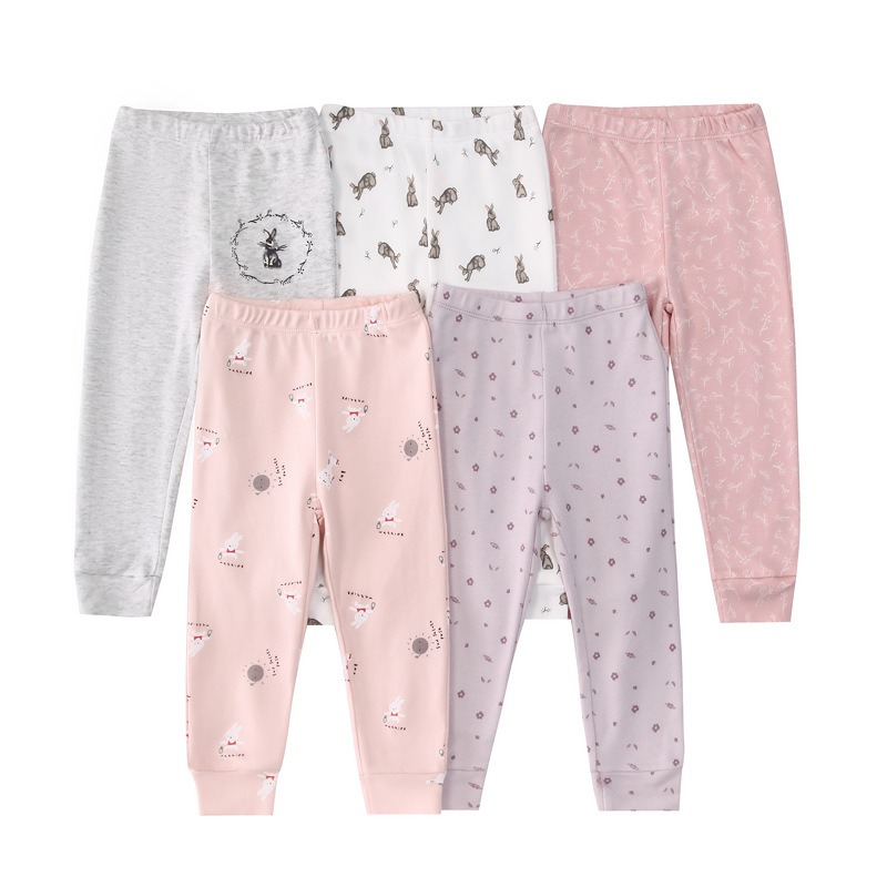 5pcs/lots Toddler Long Pants Baby Long Pants Baby Bottoms Clothes For Newborn 9M-60M Toddler Pants Cotton Printed Long Pants for Baby