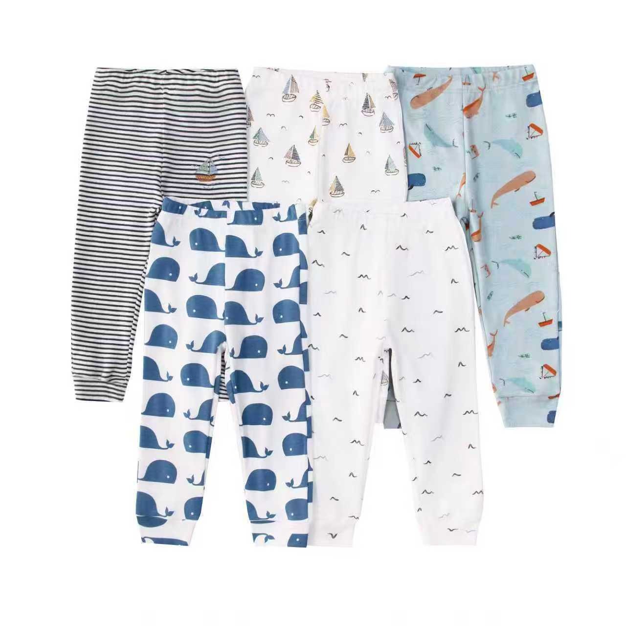 5pcs/lots Toddler Long Pants Baby Long Pants Baby Bottoms Clothes For Newborn 9M-60M Toddler Pants Cotton Printed Long Pants for Baby 12M-60M