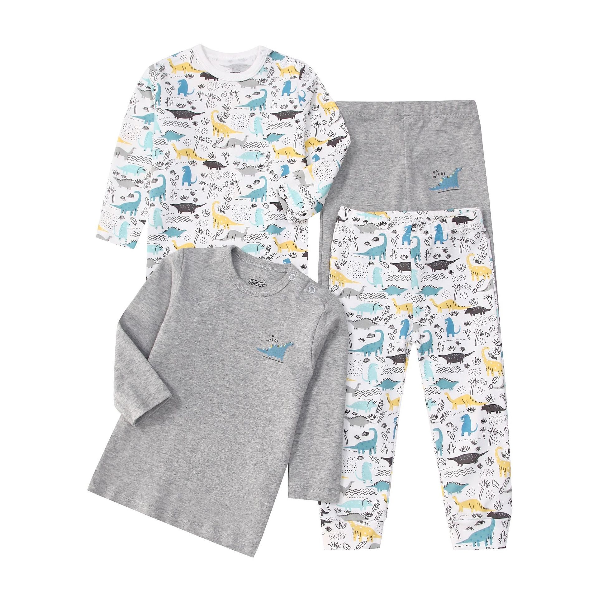4pcs/lots Long Sleeve Baby Bodysuits Toddler Long-sleeve Tops, T-shirts, Long Pants, Cotton Romper Clothes Sets Unisex Baby Girl Boys Clothes Long Sleeve Cartoon Print Ropa Clothes 12-60M