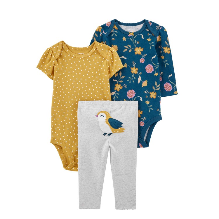 3pcs/lots Long Sleeve/Short Sleeve Baby Romper Bodysuits Newborn Cotton Romper Clothes Sets Unisex Baby Girl Clothes Cartoon Print Ropa Jumpsuits Clothes 6M-24M