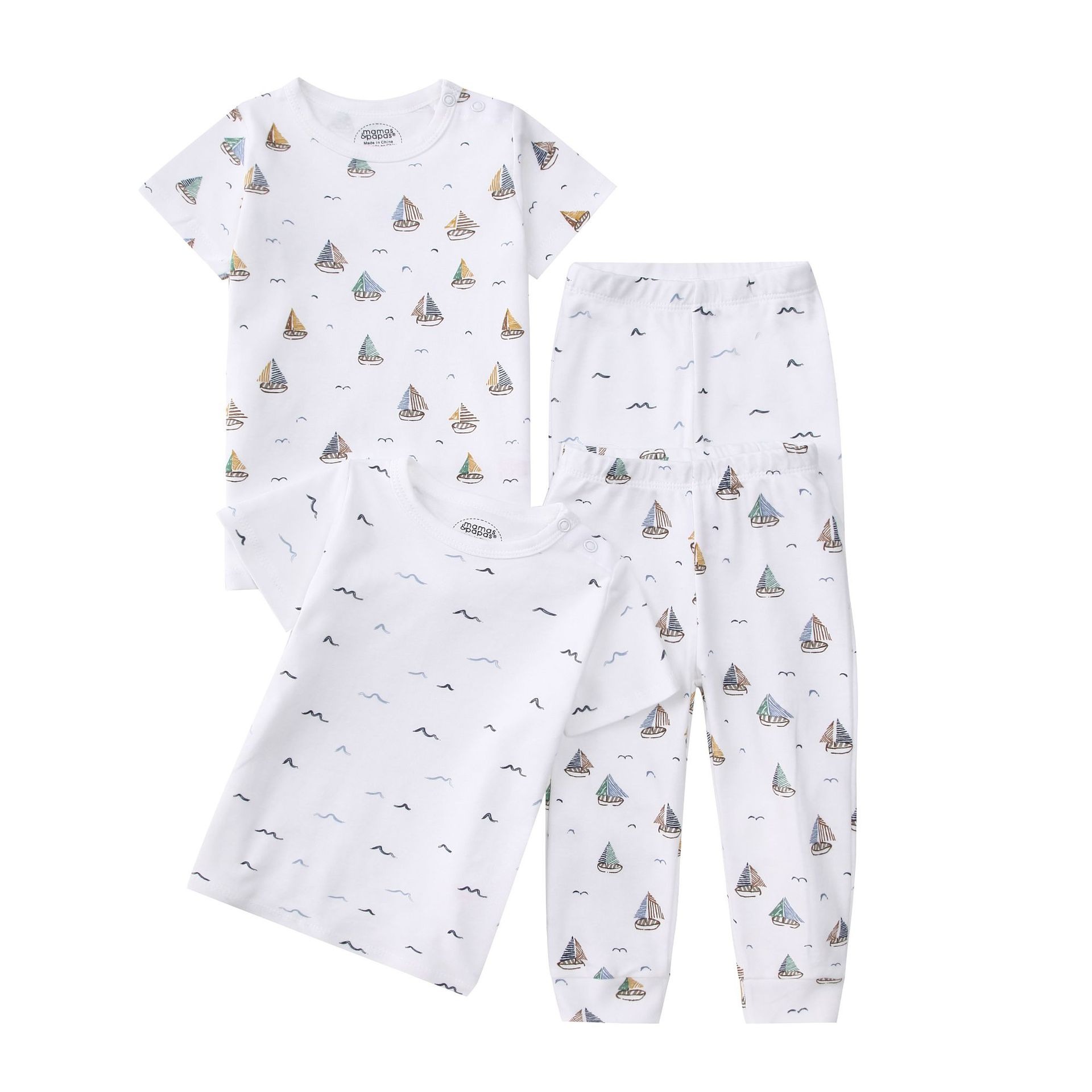 4pcs/lots Short Sleeve Baby Bodysuits Toddler Short-sleeve Tops, T-shirts, Long Pants, Cotton Romper Clothes Sets Unisex Baby Girl Boys Clothes Short  Sleeve Cartoon Print Ropa Clothes 12-60M