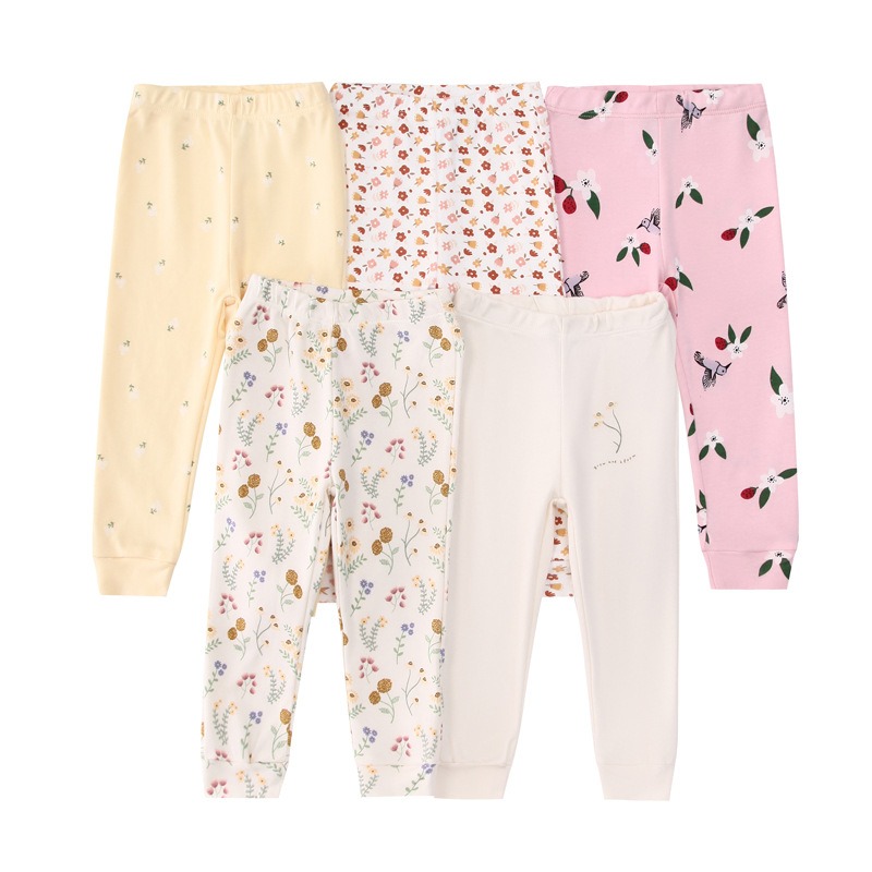 5pcs/lots Toddler Long Pants Baby Long Pants Baby Bottoms Clothes For Newborn 9M-60M Toddler Pants Cotton Printed Long Pants for Baby