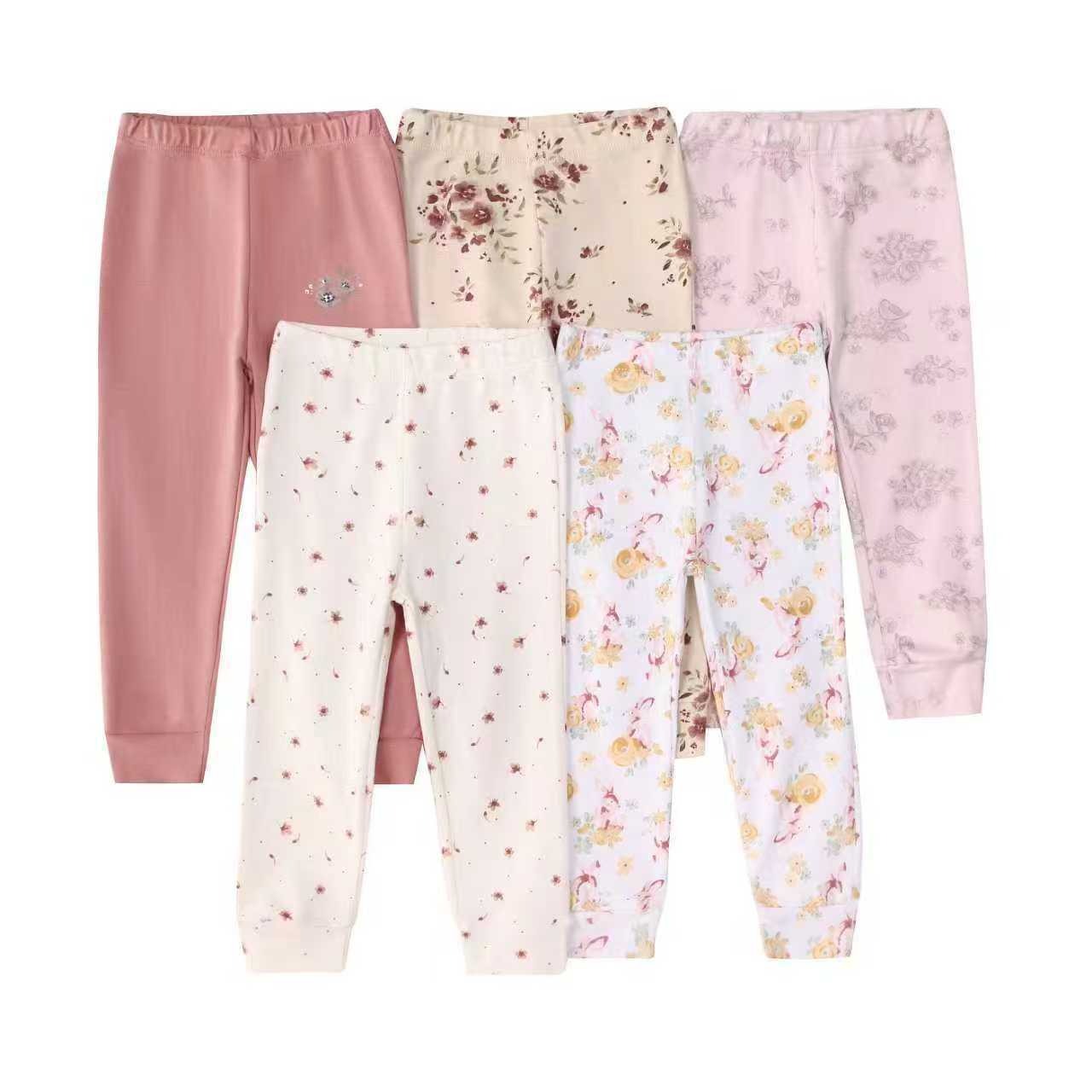 5pcs/lots Toddler Long Pants Baby Long Pants Baby Bottoms Clothes For Newborn 9M-60M Toddler Pants Cotton Printed Long Pants for Baby 12M-60M