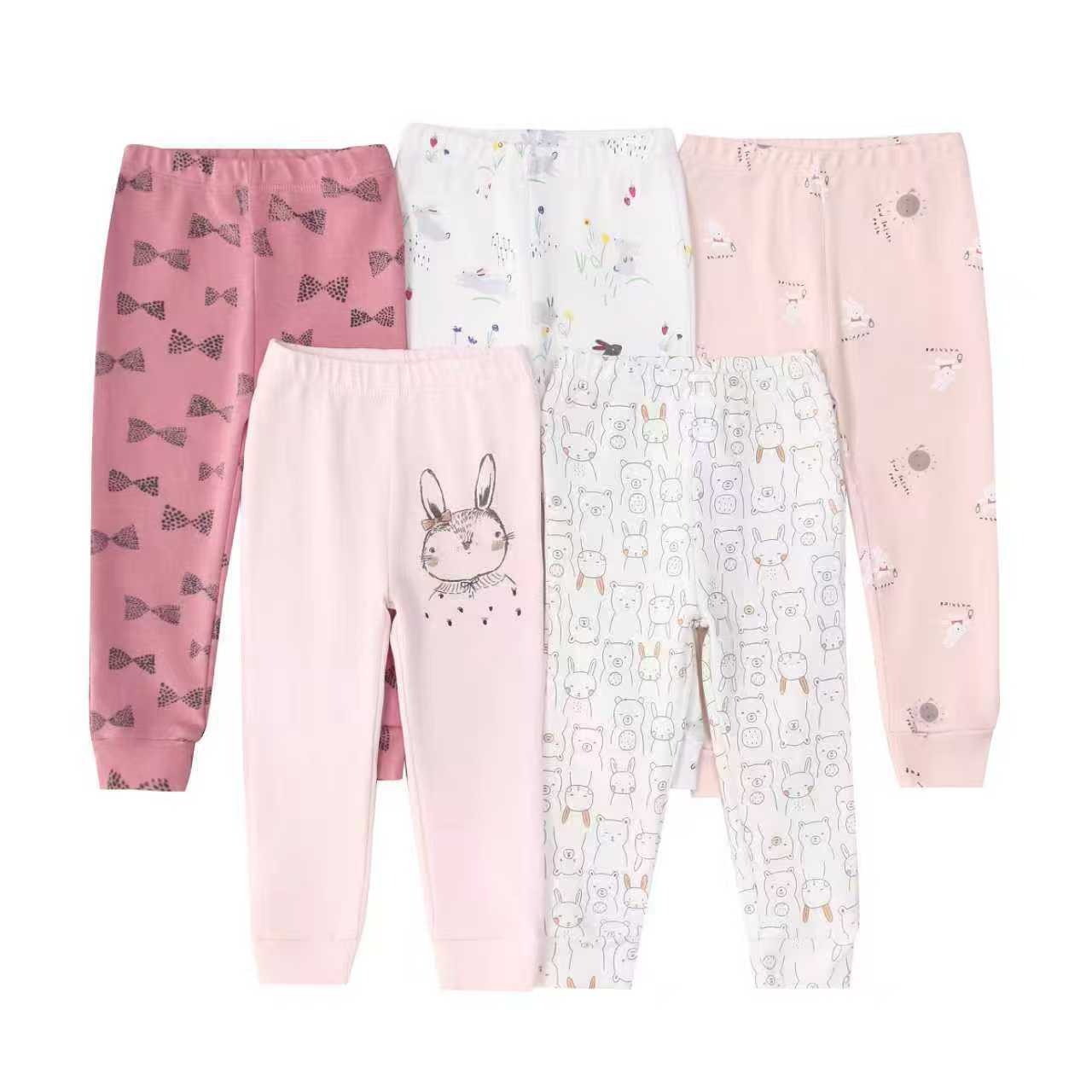 5pcs/lots Toddler Long Pants Baby Long Pants Baby Bottoms Clothes For Newborn 9M-60M Toddler Pants Cotton Printed Long Pants for Baby 12M-60M