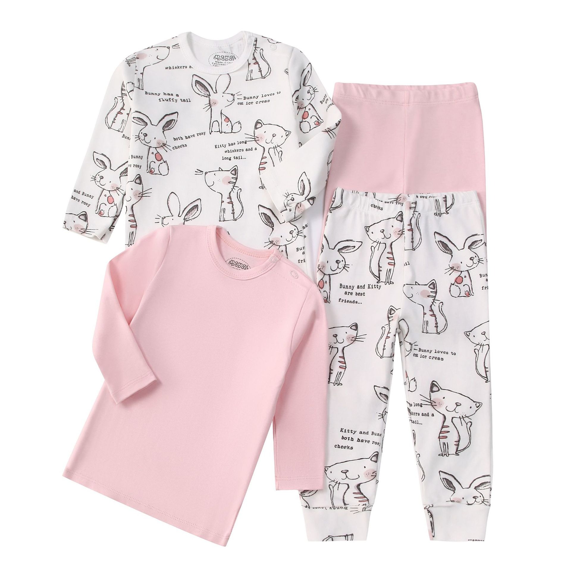 4pcs/lots Long Sleeve Baby Bodysuits Toddler Long-sleeve Tops, T-shirts, Long Pants, Cotton Romper Clothes Sets Unisex Baby Girl Boys Clothes Long Sleeve Cartoon Print Ropa Clothes 12-60M