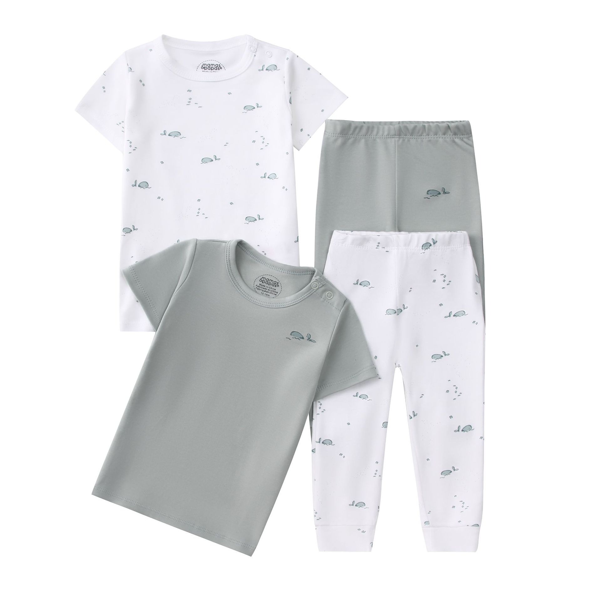 4pcs/lots Short Sleeve Baby Bodysuits Toddler Short-sleeve Tops, T-shirts, Long Pants, Cotton Romper Clothes Sets Unisex Baby Girl Boys Clothes Short  Sleeve Cartoon Print Ropa Clothes 12-60M