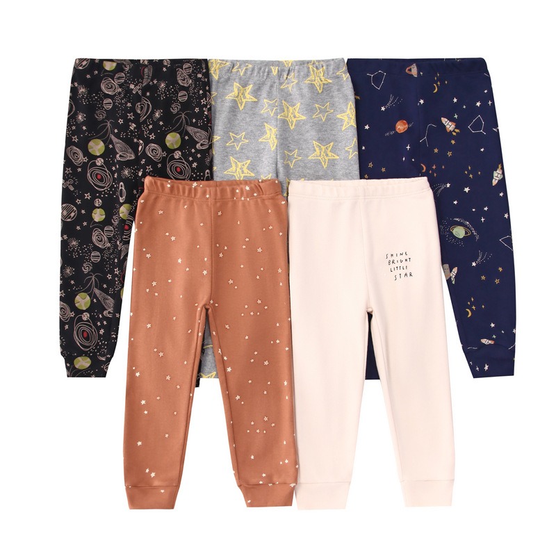 5pcs/lots Toddler Long Pants Baby Long Pants Baby Bottoms Clothes For Newborn 9M-60M Toddler Pants Cotton Printed Long Pants for Baby 12M-60M
