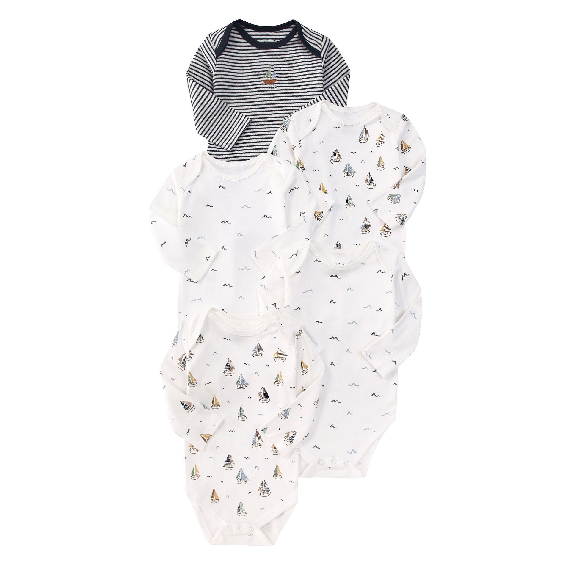 5pcs/lots Long Sleeve Baby Romper Bodysuits Newborn Cotton Romper Clothes Sets Unisex Baby Girl Clothes Long Sleeve Cartoon Print Ropa Jumpsuits Clothes 3-24M