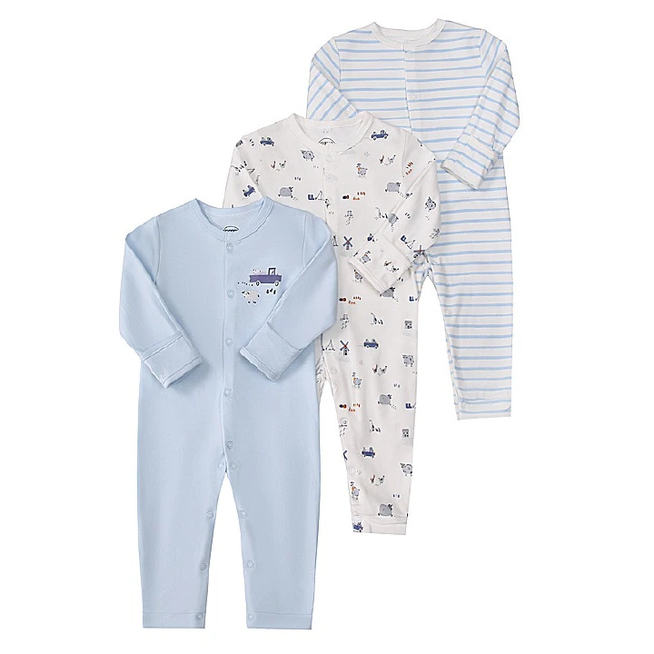 3pcs/lots Long Sleeve Romper Baby Bodysuits Newborn Cotton Romper Clothes Sets Baby Girl Boy Clothes Cartoon Ropa Jumpsuits Baby Clothes 6M-24M