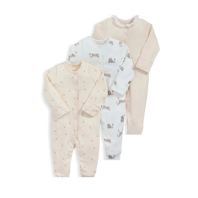 3pcs/lots Newborn Baby Romper Long Sleeve Baby Bodysuits Romper for Baby Cotton Clothes Sets for Baby Girl Boy Clothes Cartoon Ropa Jumpsuits Baby Clothes