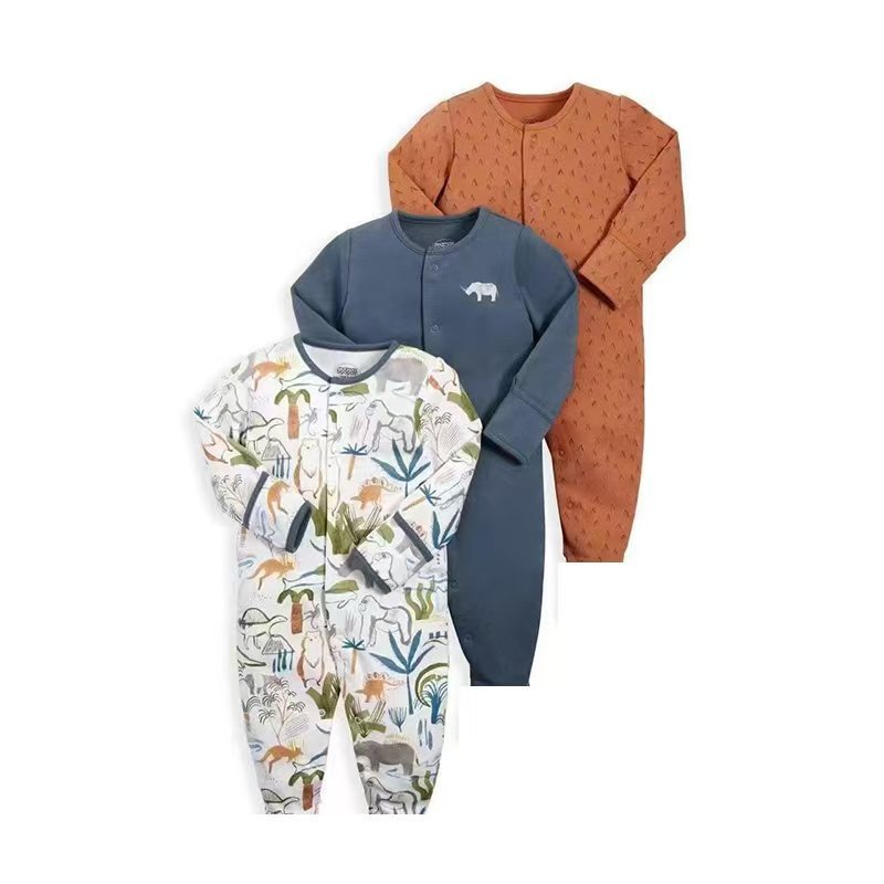 3pcs/lots Newborn Baby Romper Long Sleeve Baby Bodysuits Romper for Baby Cotton Clothes Sets for Baby Girl Boy Clothes Cartoon Jumpsuits Baby Clothes