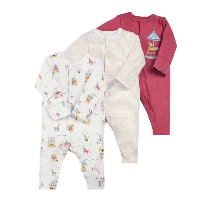 3pcs/lots Newborn Baby Romper Long Sleeve Baby Romper Bodysuits for Baby Cotton Clothes Sets for Baby Girl Boy Clothes Cartoon Jumpsuits Baby Clothes
