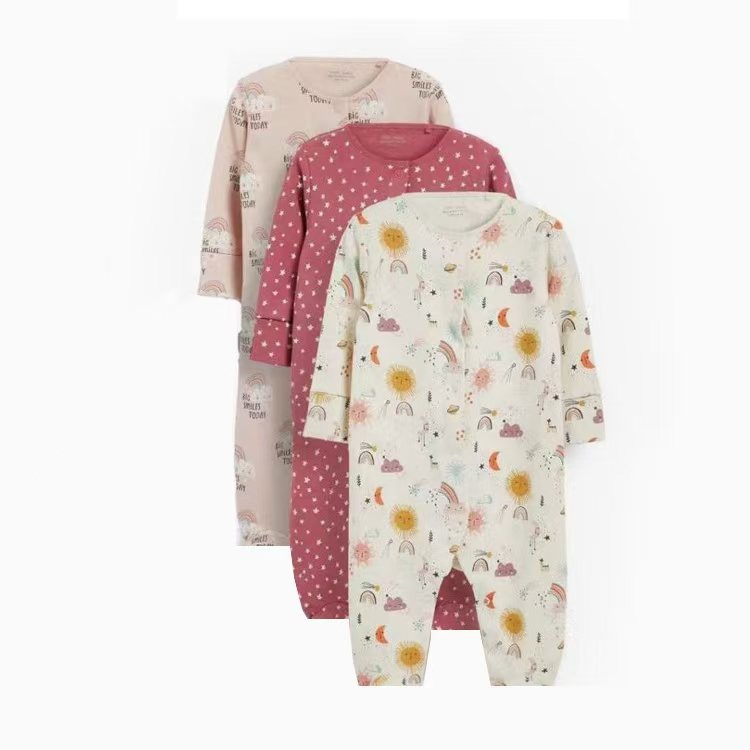 3pcs/lots Newborn Baby Romper Long Sleeve Baby Bodysuits Romper for Baby Cotton Clothes Sets for Baby Girl Boy Clothes Cartoon Jumpsuits Baby Clothes