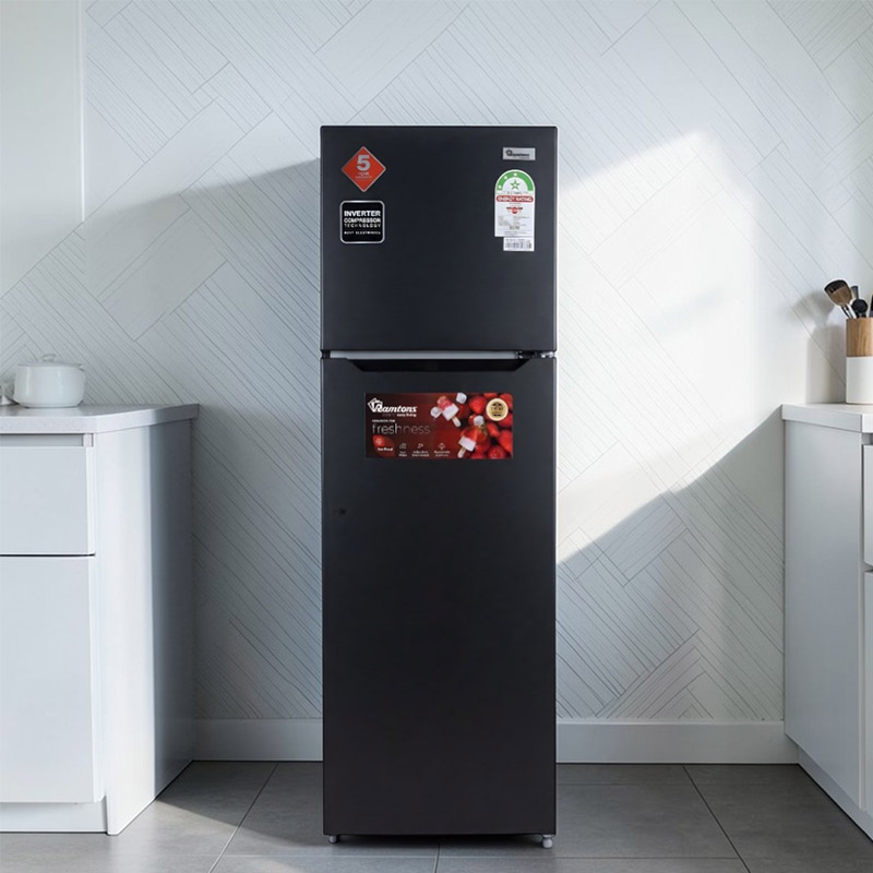 RAMTONS 266 LITRES DOUBLE DOOR NO FROST FRIDGE, GREY- RF/325