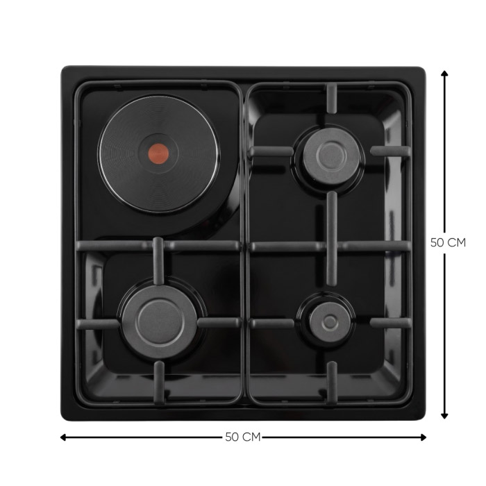 RAMTONS 3G+1E 50X50 Silver Cooker  with Multifunction electric oven  - RC/906