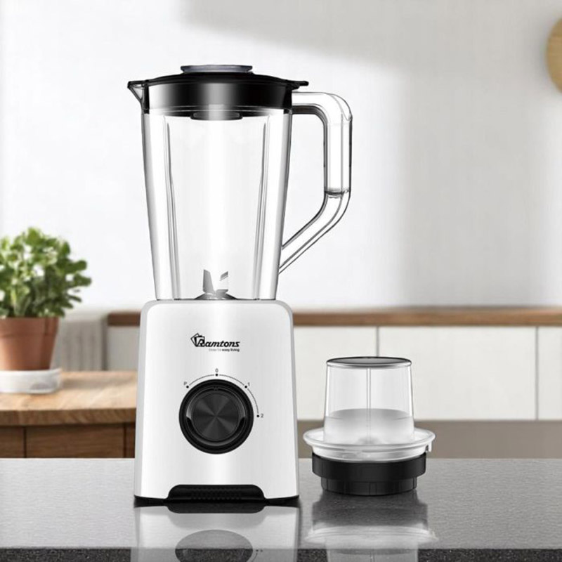 Ramtons  2 Speed Blender with Grinder Mill, 1.5L Jar, 500W Motor, Double Lock Safety Pulse Function, Ice Blending RM/579
