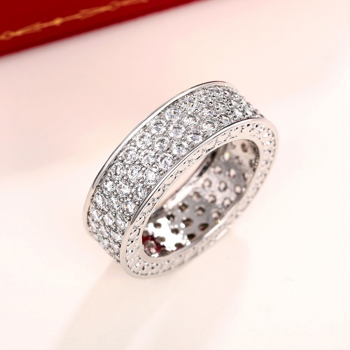 Lady and Men New Fashion Silver Wedding Ring European and American Korean Internet Celebrity Style Full of Stars and Multiple Rows of Zircon Proposal Engagement Rings