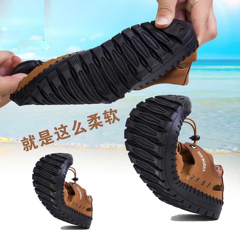 Fashion Men's Shoes Men's Sandals Leather Sandals Non-slip Soft Soled Sandals Casual Slippers Open Shoes Hole Shoes Wading Shoes Beach Shoes Outdoor Lightweight Sports Casual Sandals Oxford