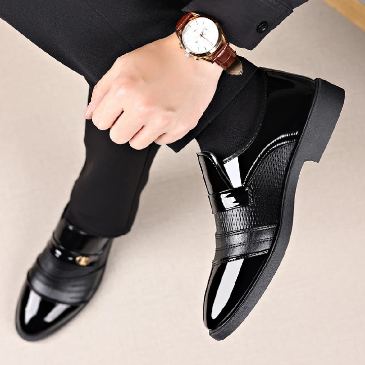 Oxfords Business Casual leather Shoes Men's Dress shoes Fashion Leather Shoes Formal Wear Brown slip on cap toe Loafers Driving Dad Shoes Black High Quality size 39-47 Official Shoes.