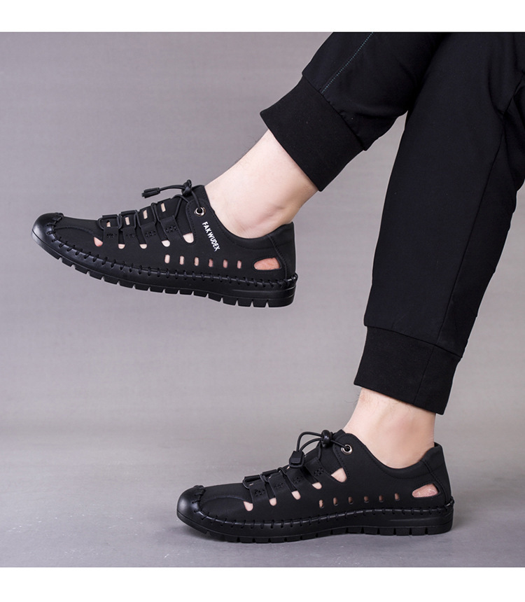 Fashion Men's Shoes Men's Sandals Leather Sandals Non-slip Soft Soled Sandals Casual Slippers Open Shoes Hole Shoes Wading Shoes Beach Shoes Outdoor Lightweight Sports Casual Sandals Oxford
