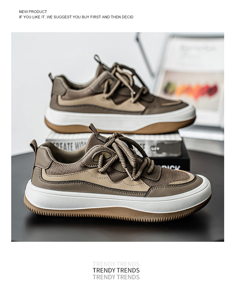 Flat men's shoes, breathable mesh surface, trendy and versatile sports casual shoes, soft-soled fashion shoes, men's soft-soled breathable cloth shoes, inner height-increasing sneakers.