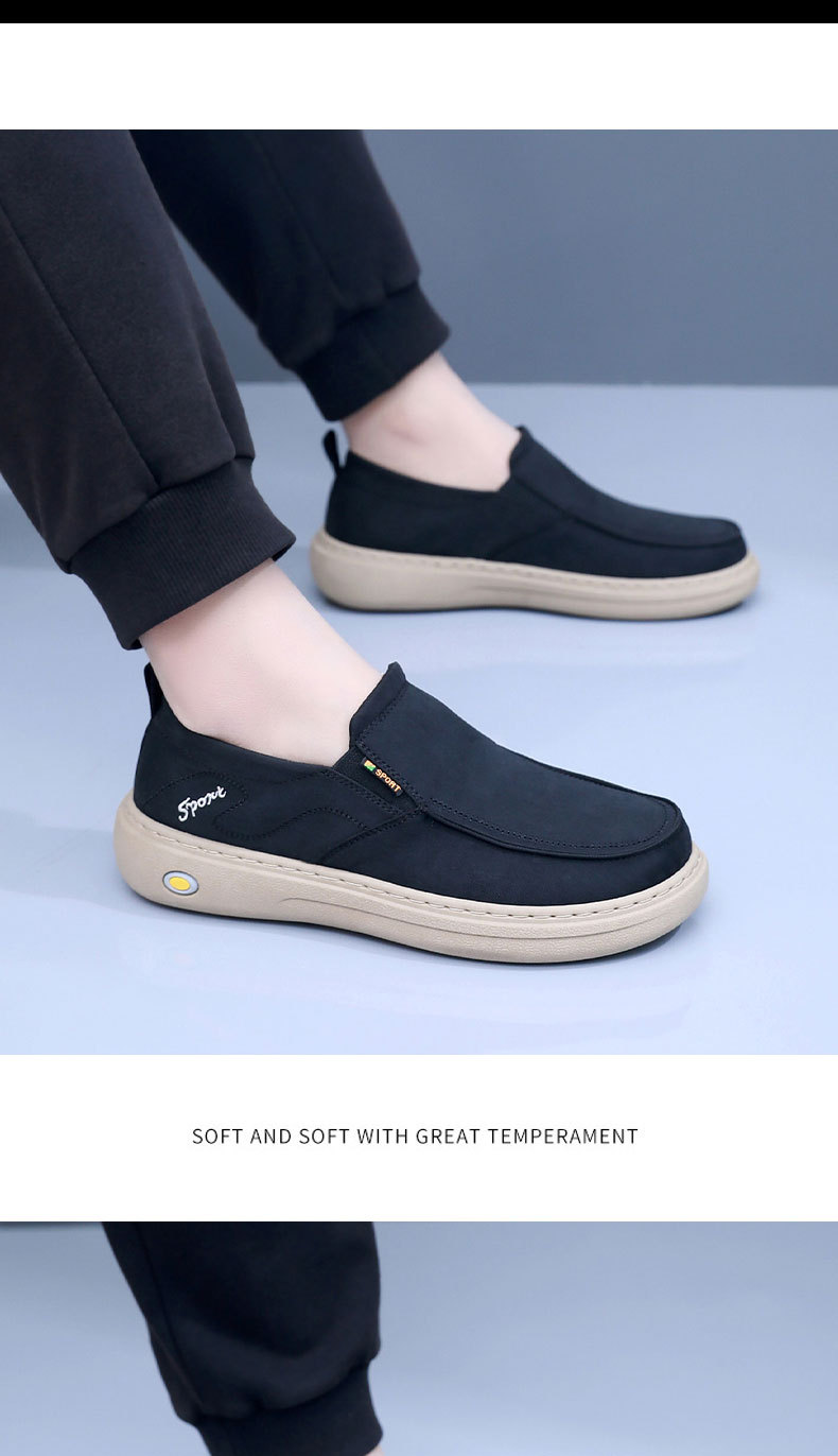 Men's canvas shoes, casual and comfortable flat shoes, slip-on cloth shoes, soft-soled lightweight and versatile men's skateboarding shoes.