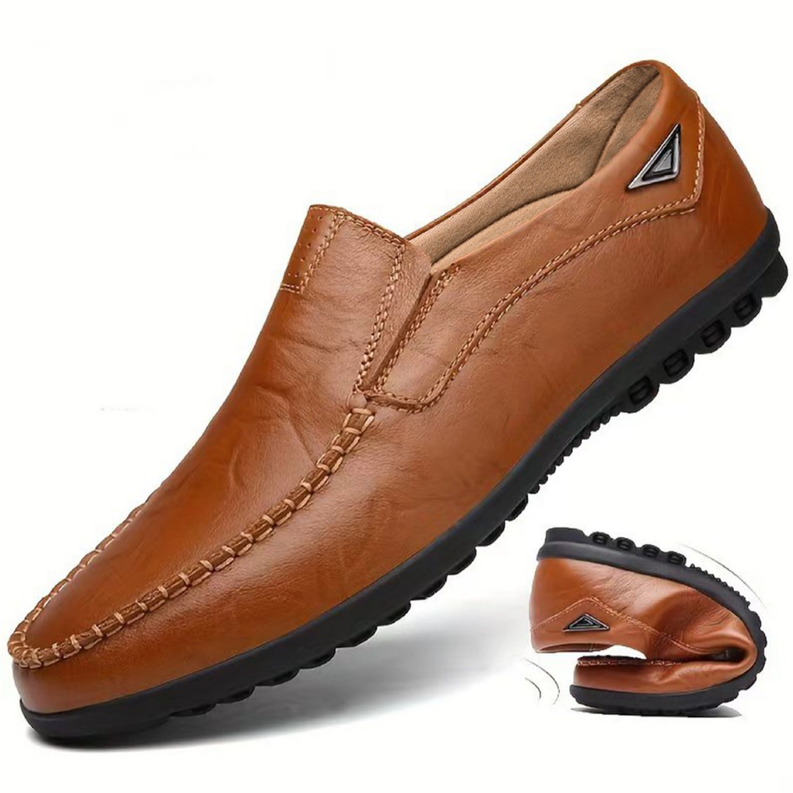 Men's Fashion Flat Casual Moccasins Shoes Leather Peas Shoes Male Walking Peas Shoes Loafers for Men