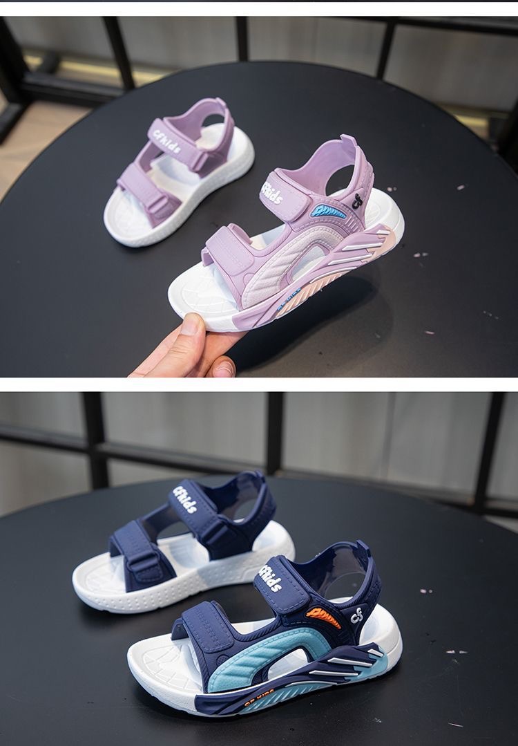CF KIDS Kids Sport Sandals - Breathable Open Toe Athletic Sandals with Hook and Loop Straps for Boys Girls, Non-Slip Sole, Lightweight Casual Summer Shoes for Outdoor Beach Walking