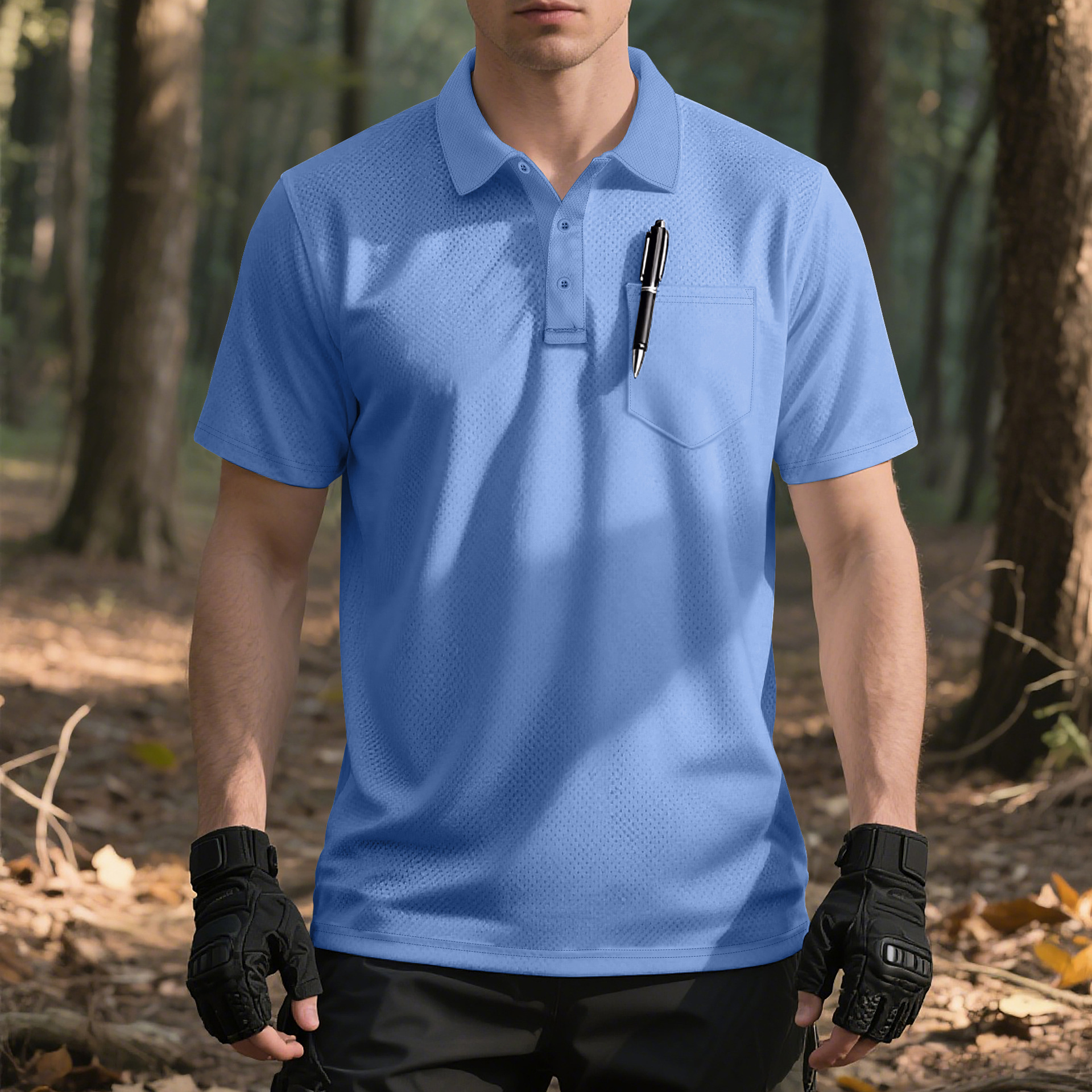 Clothes > Men's Clothing > Tops > Shirts  Men's Loose Summer Short Sleeve Lapel Polo Shirt Tee
