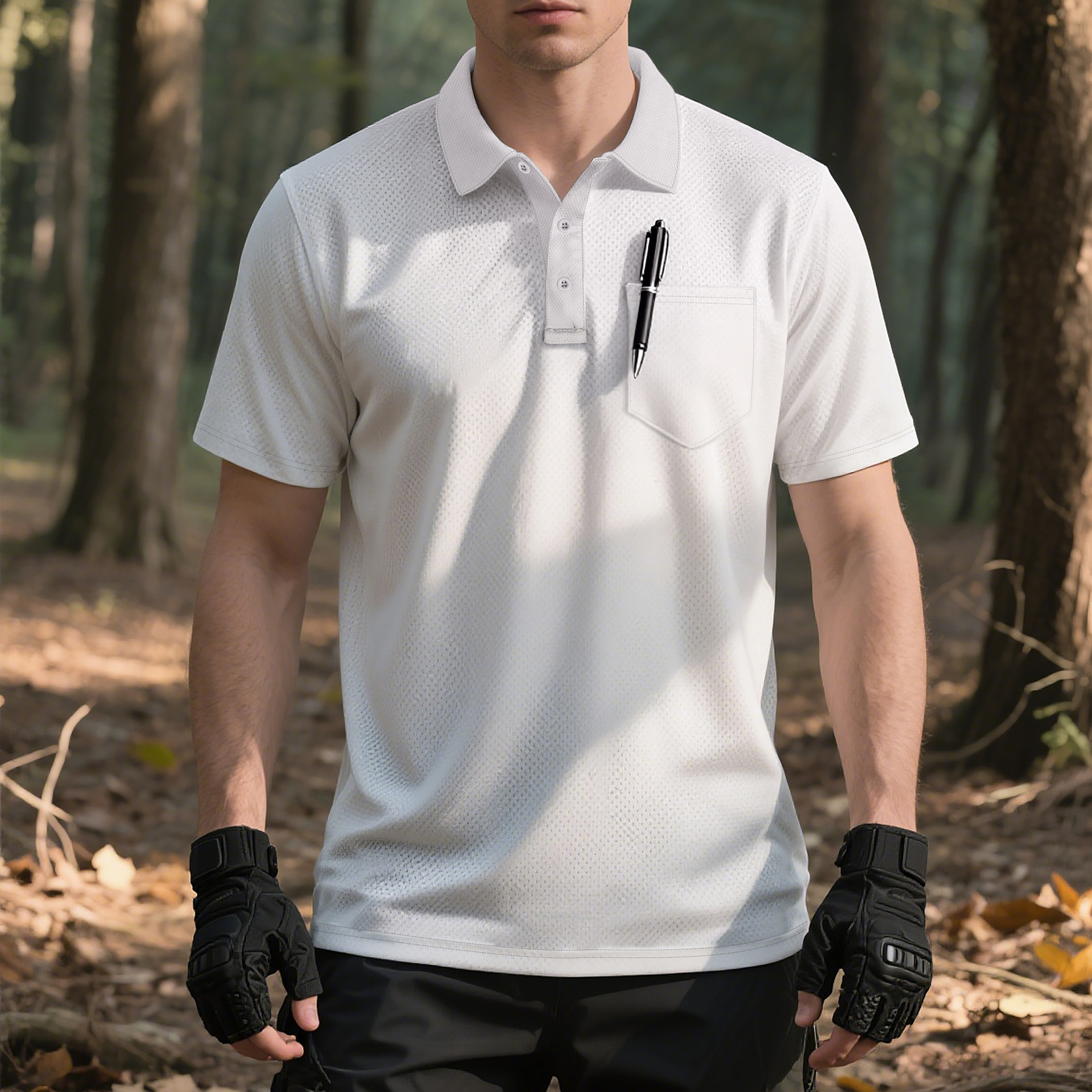 Clothes > Men's Clothing > Tops > Shirts  Men's Loose Summer Short Sleeve Lapel Polo Shirt Tee