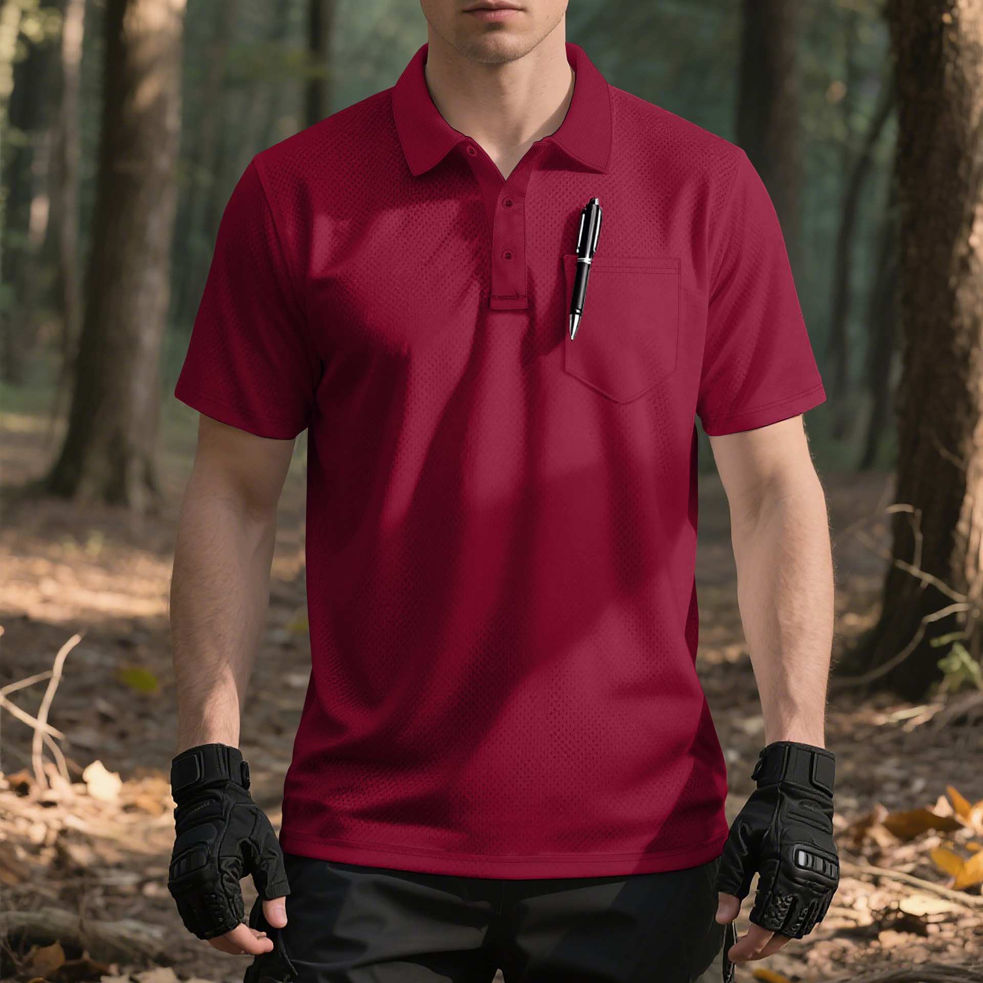 Clothes > Men's Clothing > Tops > Shirts  Men's Loose Summer Short Sleeve Lapel Polo Shirt Tee