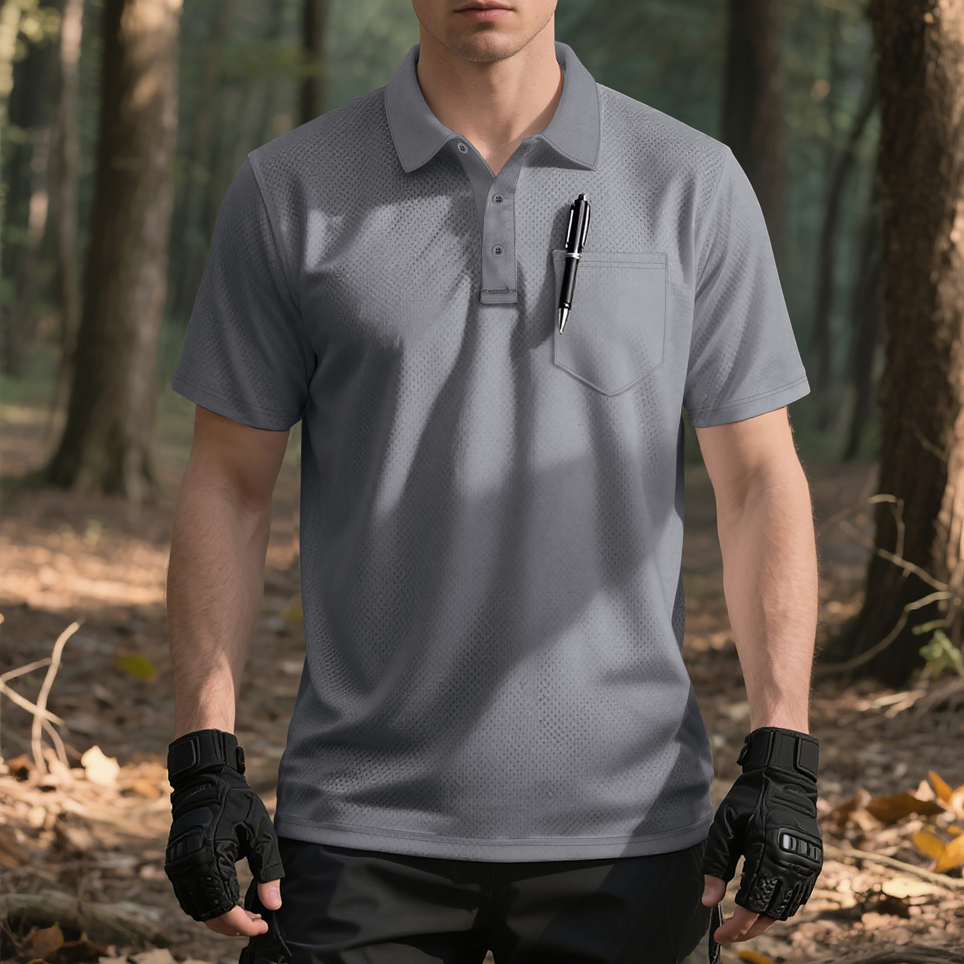 Clothes > Men's Clothing > Tops > Shirts  Men's Loose Summer Short Sleeve Lapel Polo Shirt Tee