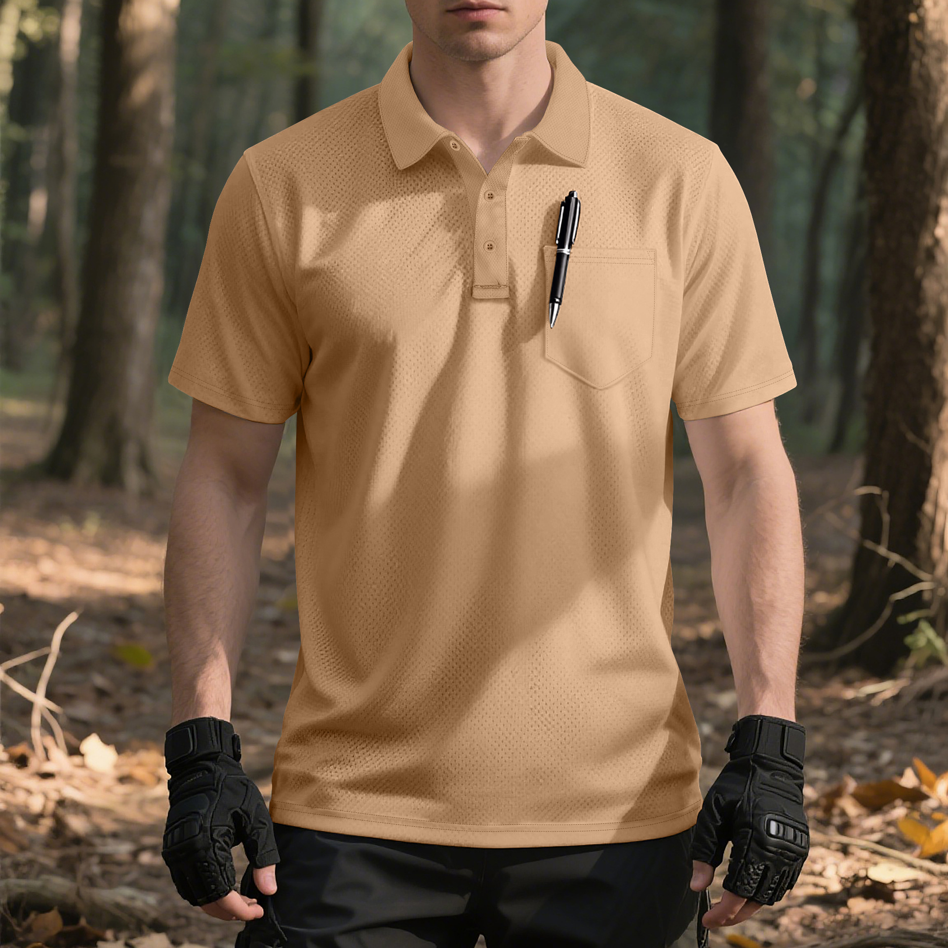 Clothes > Men's Clothing > Tops > Shirts  Men's Loose Summer Short Sleeve Lapel Polo Shirt Tee